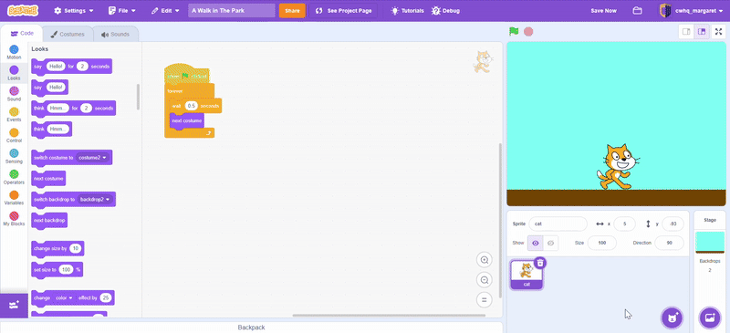 Scrolling background step 4 gif