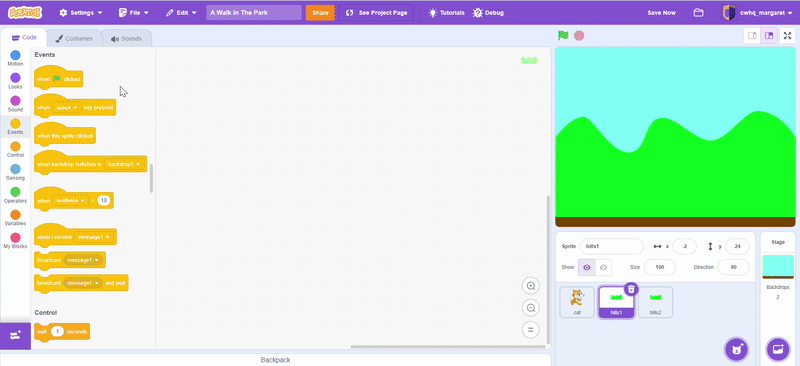 Scrolling background step 5 gif
