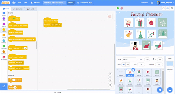 Step 5 scratch holiday calendar