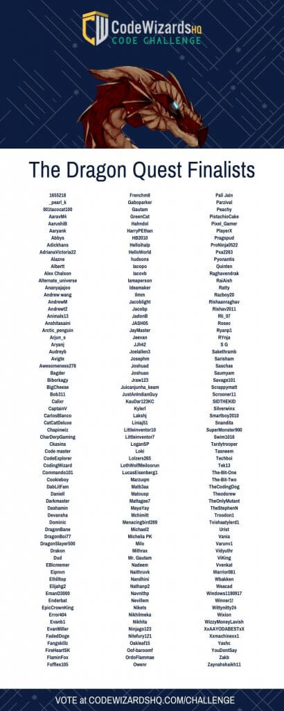 2020 Code Challenge Finalists