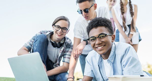 Teens enjoying a virtual summer class.