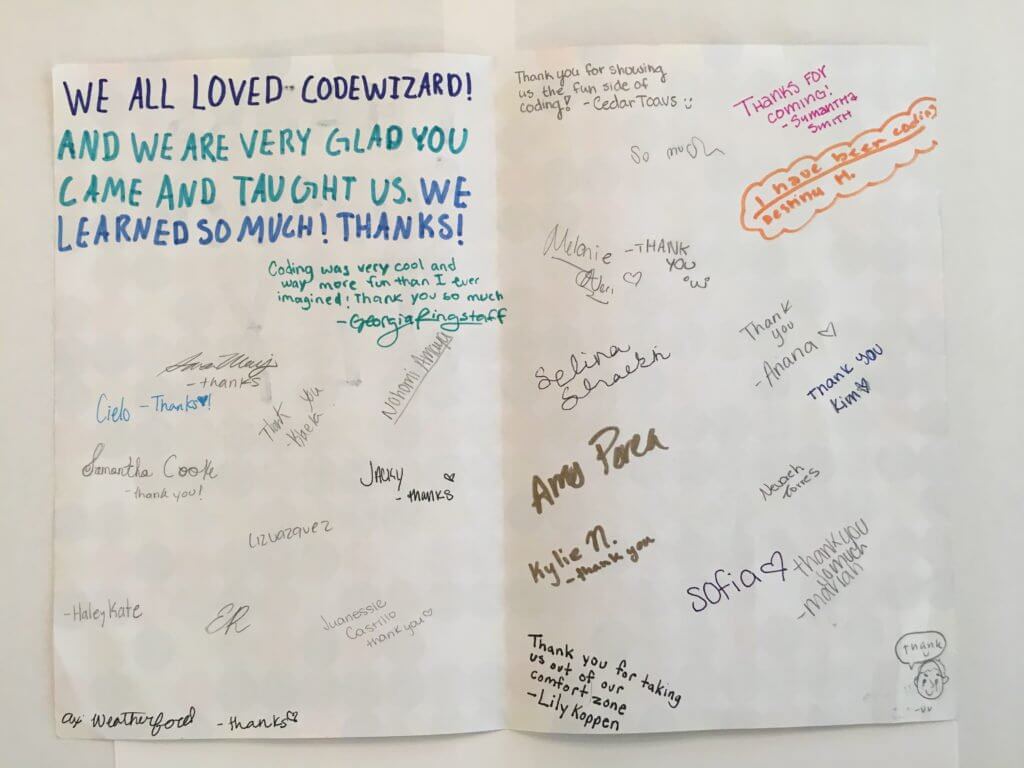 Coding thank you card