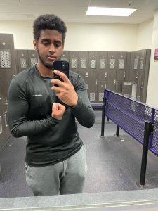 Working out at the gym