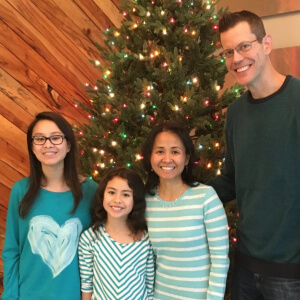 Audrey and family at christmas