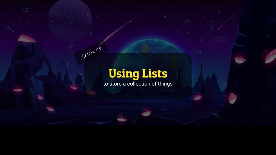 Intro to Text-Based Programming lesson 9