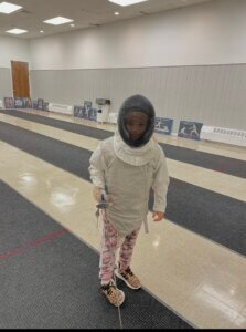 Eleanor ready for fencing