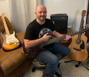 Justin enjoys playing music