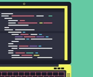 code on laptop clipart