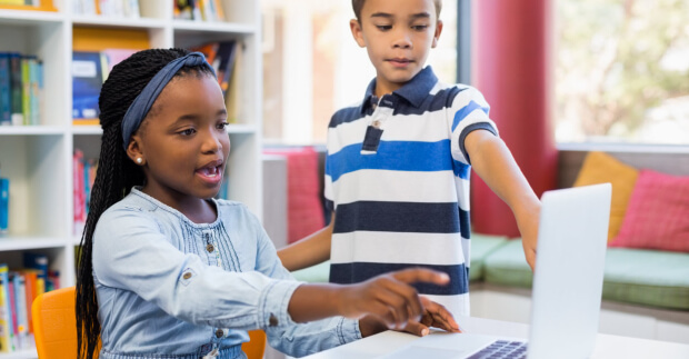 Young boy and girl in scratch class