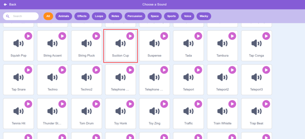 Choose the suction cup sound