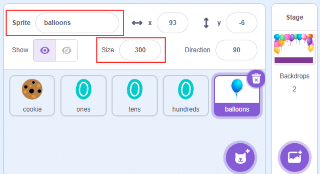 Rename and resize balloons