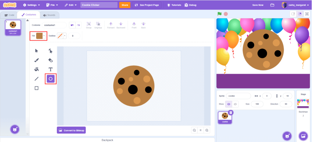 Draw a cookie in costumes