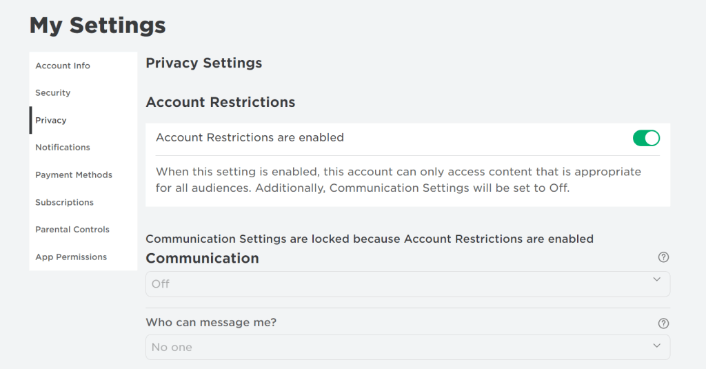 roblox account restrictions