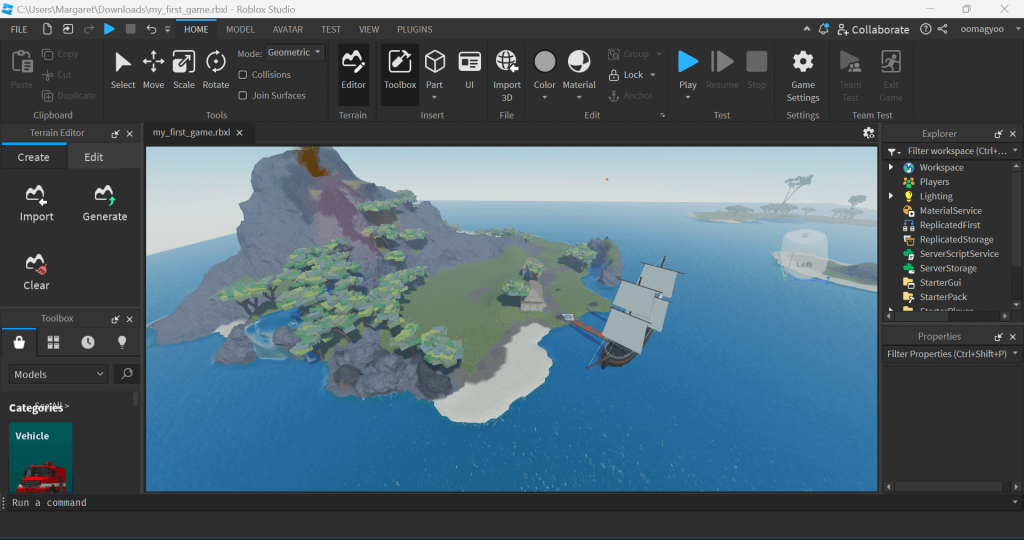 Roblox studio my first game interface