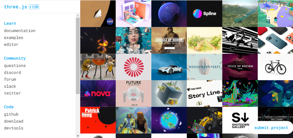 Three.js website