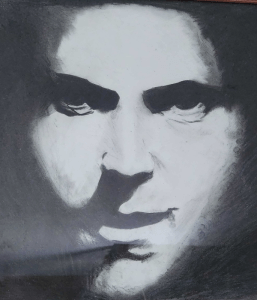 Mary's charcoal rendition of Phil Collins