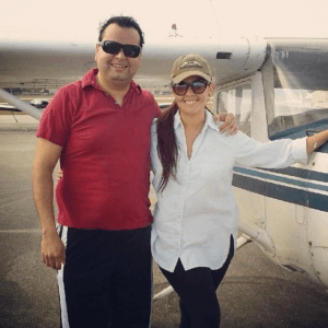 Flying with her uncle