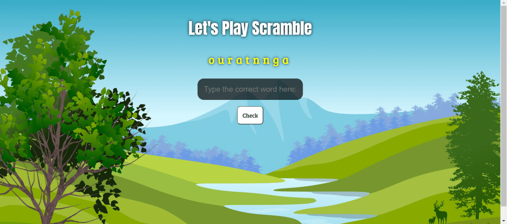 javascript project word scramble